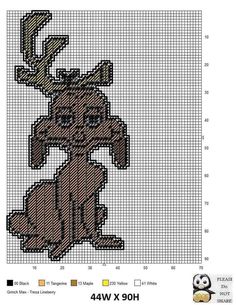 a cross stitch pattern with an image of a cartoon character in the form of a dog