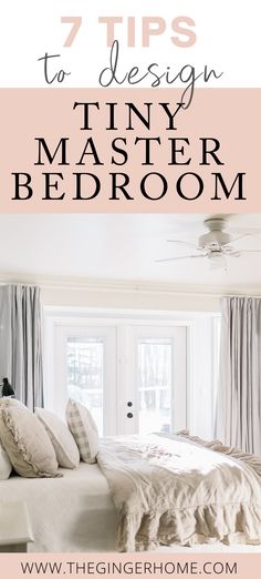 7 TIPS TO DESIGN A TINY MASTER BEDROOM Master bedroom decor. Small master bedroom. How to decorate a small master bedroom. King bed in a small master. Small living perks. Small master bedroom ideas for couplesSmall living bedroom #smallliving #smallbedroom #smallmaster