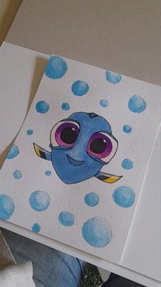 an image of a cartoon character in the water with bubbles on it's surface