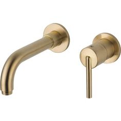 an image of two faucets with handles on each side and one arm in gold