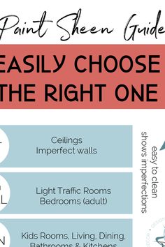 an info sheet with the words, how to paint sheer guides easily choose the right one