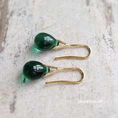 Dark green drop earrings hypoallergenic deep green dangle glass dainty teardrop drop earrings Pink Tourmaline Jewelry, Black Obsidian Bracelet, Mermaid Tears, Earrings Hypoallergenic, Tourmaline Bracelet, Tourmaline Jewelry, White Gifts, Deep Green, Pink Tourmaline