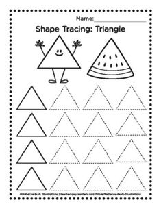 a printable worksheet for shape and triangle shapes