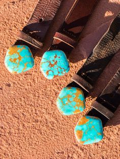 This band is what started it all! Our Pinnacle band on vintage latigo leather is such a statement piece! I couldn't see all the latigos on our ranch getting thrown out and visualized a large geometric piece of turquoise as a buckle, and made it happen. Theses chunks of Kingman turquoise are outstanding and I find the ranchiest leather possible! You will love it! Adjustable Artisan Leather Belt Buckles, Adjustable Turquoise Western Belt Buckles, Kingman Turquoise, Made It, Statement Pieces, No Response, Buckle, Turquoise, Band