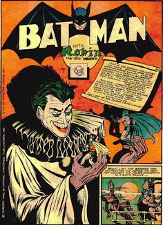 an old comic book cover with the joker