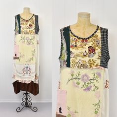 a dress made out of fabric with flowers on it