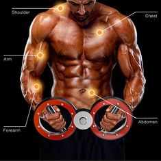 an image of a man doing exercises with dumbbells on his chest and upper body