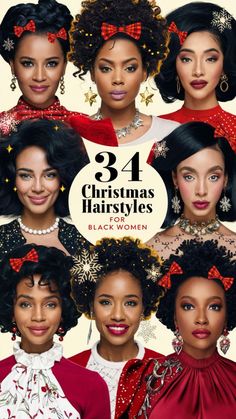 Hairstyles For The Holidays, Christmas Hairstyles For Black Women, Simple Braids, Fun Hairstyles, Styles For Kids, Curly Styles, Afro Puff, Braids With Curls, Christmas Hairstyles