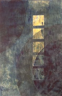 an abstract painting with the word end written on it