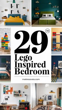 the cover of 29 lego inspired bedroom designs