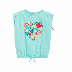 Old Navy Girl's Loose Cinched-Hem Graphic Top For Toddler Size 4t Heart Of Summer Color Short Dolman Cap Sleeves Shirred Shoulders Graphic Print Across Front Hits At Waist Elastic Cinched-Hem With Decorative Bow Tie At Center High Scoop Neck With Button Loop Keyhole Opening At Nape 60% Cotton, 40% Polyester Brand New With Original Tag Light Blue Casual Tops For Playwear, Multicolor Spring Playwear Tops, Cute Light Blue Tops For Playwear, Cute Light Blue Playwear Tops, Playful Blue Tops For Summer, Blue Cotton Tops For Playwear, Playful Blue Tops For Spring, Light Blue Tops For Spring Playwear, Light Blue Tops For Playwear In Spring