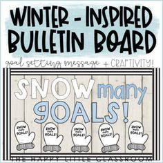 the winter - inspired bulletin board is shown