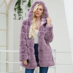 ✿  Material: Cotton,Faux Fur                                                                                                                                                   * Please refer to the measurement table included in the pictures to choose your correct size.    ✿  Please pay attention to th Casual Winter Coat, Casual Dress Pants, Timeless Dress, Office Fashion Women, Outdoor Jacket, Fur Hood, Coat Women, Winter Casual, Women's Coat