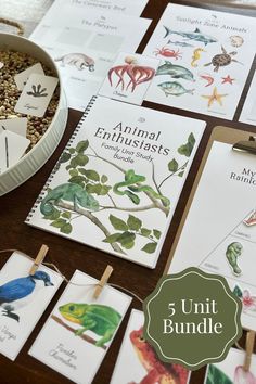 the 5 unit bundle includes animals and plants to teach children how to read them with their own hands