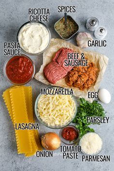 the ingredients to make an italian pasta dish