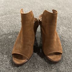 Beautiful Soft Suede. Nwot Fall Suede Wedge Heels, Suede Wedge Heels For Fall, Frye Ankle Boots, Brown Work Boots, Bootie Heels, Western Ankle Boots, Leather Boots Heels, Boot Straps, Black Ankle Booties