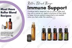 Immune Support - DIY Roller Blend RecipeIn a 10 mL roller add:💧 10 drops Frankincense💧 10 drops Lemon💧 10 drops OnGuard💧 5 drops Oregano💧 10 drops Tea TreeTop with carrier oil.Apply to bottoms of feet daily to keep immune systems supported or as needed when you feel a little crud comi... #DIY #diy roller recipes #diy rollers #must have roller recipes #fco #DIY recipes #frankincense #lemon #immune support roller #immunity #on guard #tea tree #oregano #wellnessadvocate #doterra #wellnessstock Doterra Breathe Rollerball Recipe, Breathe Easy Essential Oil Blend Roller, Cough Roller Blend Doterra, Doterra Cough Roller Blend, Doterra Baby, Doterra Frankincense, Doterra Breathe, Doterra Balance