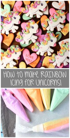 how to make rainbow icing for unicorns