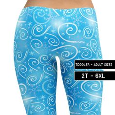 Spirit West Designs The soft fabric and flattering fit mean that these leggings are perfect for evening runs, lounging on the couch, or everything in between. - Made of polyester/spandex fabric: 82% polyester, 18% spandex - Four-way stretch, fabric stretches and recovers both on the cross and lengthwise grains - Made of a buttery soft microfiber yarn, which is smooth and comfortable - Elastic waistband Please note that contact with rough surfaces and velcro fasteners should be avoided since they Elsa Frozen Costume, Elsa Costume, Plus Size Costume, Yoga Tights, Spandex Pants, Dance Pants, Up Costumes, Christmas Leggings, Polyester Spandex Fabric