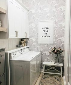 the laundry room is clean and ready to be used by someone who likes it on instagram