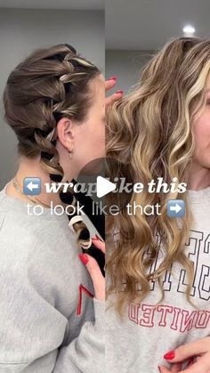 Amanda Carter | heatless curls + hair growth on Instagram: "Kind of a reverse tutorial here! If you like those curls, here’s how you get them. The criss-cross or French braid method!  ▶��️ FOLLOW to make sure your links are delivered 🔗 Comment LINK for the full tutorial, my heatless hair kit, and my hair quiz oif you need hair help. ❤️  #heatlesscurls #healthyhairtips #hairhelp #overnightcurls" How To Braid Hair For Heatless Curls, Braided Curls Overnight, Curl Hair With Braids Overnight, Best Overnight Heatless Curls, Braided Overnight Hair, Rope Braid Heatless Curls, Heartless Curls Braid, How To Heartless Curls