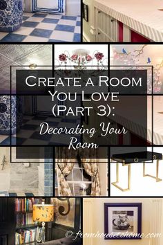 Create a room you love, part 3: Decorating your room House To Home, Interior Decorating Tips, Farmhouse Side Table, Cute Dorm Rooms, Room Transformation, Beautiful Tile, Ship Lap Walls, Farmhouse Living, Decorate Your Room