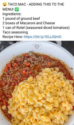 a white plate topped with macaroni and cheese