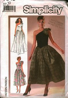 a woman's dress and top sewing pattern from the 1970's is shown