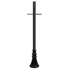 a black pole with a cross on the top and two poles attached to each pole