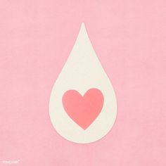 a pink and white paper with a red heart in the center on a pink background