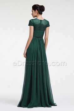 Forest Green Modest Evening Dress with Sleeves Plus Size Formal Dress Emerald Green Prom Dress Modest, Evening Dress With Pleated Bodice And Short Sleeves, Green Short Sleeve Evening Dress For Wedding, Formal Green Maxi Dress With Pleated Back, Formal Short Sleeve Maxi Dress With Pleated Back, Green Short Sleeve Maxi Dress For Wedding, Green Short Sleeve Maxi Dress For Formal Occasions, Evening Dress With Sleeves, Plus Size Formal Dress