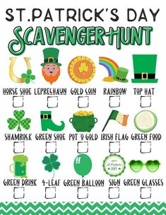 st patrick's day scavenger - hunt poster