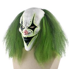 PRICES MAY VARY. Material: Environmental Protection Latex,High-temperature Fiber Wig Size:32cm/12in*19cm/7.5in Weight:326g/11.5oz(Mask),126g/4.45(Package box) Noctilucent:You can make the sunlight or lamplight shine on the yellow green paint on clown face,when night comes or the light turns off, the lines on the eyes and mouth of the clown will light up, making your clown more attractive,it is amazing Suitable for Masquerade Parties, Costume Parties, Carnival, Christmas, Easter, Halloween,Stage Creepy Cosplay, Mask For Halloween, Joker Mask, Carnival Christmas, Clown Face, Green Clothing, Green Wig, Clown Faces, Costume Masks