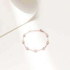 Elevate your elegance with the featured minimalist design 7 Bezels Bracelet, a stunning blend of modern sophistication and timeless beauty. Material: Gold Vermeil Stone: Moissanite Chain Length: 6.3 - 7.5 inch with adjustable chain Modern Rose Gold Round Chain Bracelet, Dainty Rose Gold Chain Bracelet With Cubic Zirconia, Dainty Rose Gold Cubic Zirconia Chain Bracelet, Elegant Rose Gold Delicate Chain Bracelet, Adjustable Chain Rose Gold Diamond Bracelet, Rose Gold Diamond Bracelet With Adjustable Chain, Minimalist Rose Gold Cubic Zirconia Chain Bracelet, Elegant Rose Gold Bracelets With Bezel Setting, Elegant Rose Gold Bracelet With Bezel Setting