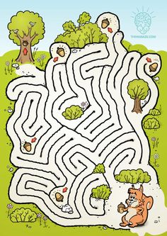 a black and white maze with animals in it