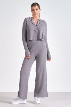 Comfortable, casual, and stylish waffle knit pants with an elastic waistband. The pants have a stretchy, comfortable material making them easy to slip on. Style with the matching top for a comfortable and casual day out. Model is 5'10" and wearing her true size Small. Small: Waist 13.5", Length 43" 100% Cotton Fall Inspiration, Unique Top, Elastic Waist Pants, Knit Pants, Matching Top, Cardigan Tops, Bottom Clothes, Waist Pants, Autumn Inspiration