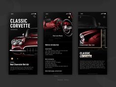 the website design for classic corvette