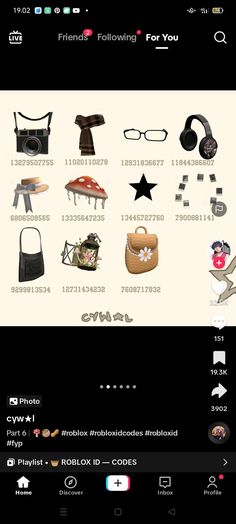 an iphone screen with various items on it and the caption for each item below