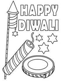 happy diwali coloring page for kids to print out and color with the name diwali on it