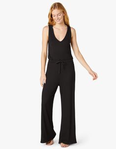 Jetsetter Jumpsuit | Beyond Yoga Before Running, Stylish Jumpsuit, Long Flights, Jumpsuit Black, Beyond Yoga, Athleisure Wear, Take It Easy, Ribbed Texture, Joggers Womens