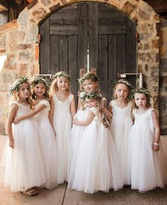 Long Flower Girl Dresses, Ivory Flower Girl, Ivory Flower Girl Dresses, Long Flowers, Cheap Flowers, Dress With Pleats, White Flower Girl Dresses, Tulle Flower Girl