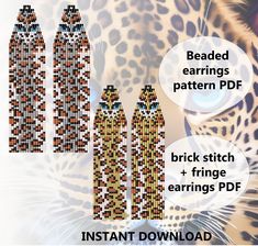 the instructions for beaded leopards pattern are shown