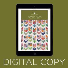 an ipad with the title totally tulips digital copy on it's screen