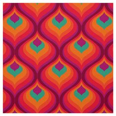 an orange, pink and green abstract pattern