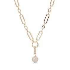 Baroque Fresh Water Pearl Pendant Necklace Gold Jewelry Women, Brass Chain Necklace, Baroque Pearl Pendant, Gold Necklace Simple, Fresh Water Pearl, Brass Necklace, Water Pearls, Pearl Pendant Necklace, Domed Ring