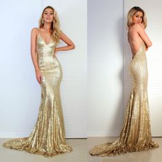 Gold Homecoming Dress, Formal Dresses Mermaid, Mermaid Gown Prom, Gold Dresses, Gold Evening Dresses, Gold Wedding Dress, Gold Prom Dresses, Custom Bridesmaid Dress, Wedding Dress Sequin