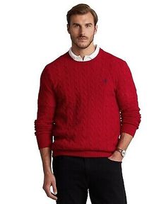 Classic Red Long Sleeve Sweater, Ralph Lauren Long Sleeve Knitted Sweater, Ralph Lauren Long Sleeve Winter Tops, Ralph Lauren Classic Cable Knit Sweater, Ralph Lauren Casual Fall Sweater, Casual Ralph Lauren Cable Knit Sweater, Ralph Lauren Casual Cable Knit Sweater, Ralph Lauren Crew Neck Fall Sweater, Ralph Lauren Crew Neck Sweater For Fall