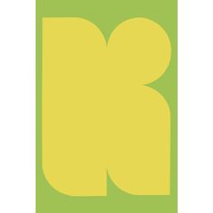 the letter k is shown in yellow and green