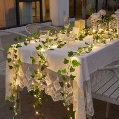 Solar Ivy String Lights - BRECK + FOX Outdoor Garland, Hanging Wedding Decorations, Solar String Lights Outdoor, Ivy Vine, Artificial Leaf, Christmas Tree Garland, Solar String Lights, Light Garland, Leaf Garland