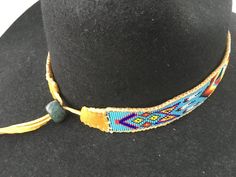 Four Directions Native American Style Inspired Beaded Hat Band | Etsy Cowboy Hat Bands, Beaded Hat Bands, Four Directions, Deer Hide, Beaded Hat, Native American Beadwork, Native American Style, Beads Earrings, Beaded Cuff